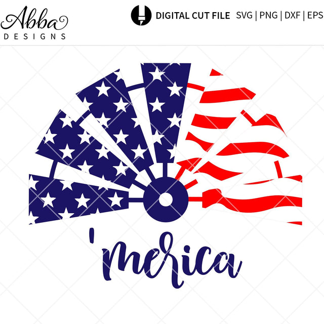 Merica Windmill - Patriotic 4th of July SVG Abba Designs 