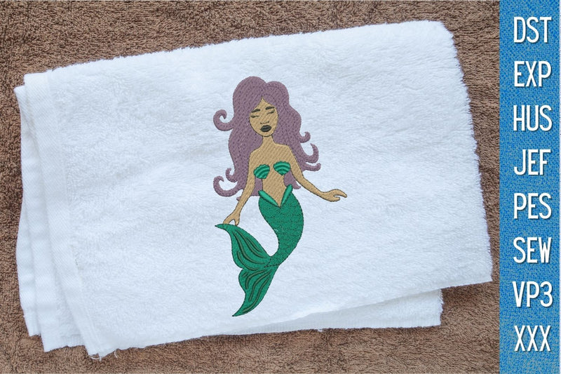 Mermaid 1 Embroidery Designs Embroidery/Applique DESIGNS SvgOcean 