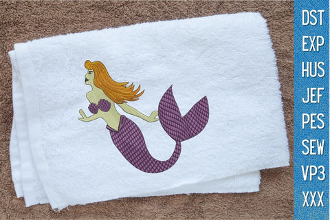 Mermaid 2 Embroidery Designs Embroidery/Applique DESIGNS SvgOcean 