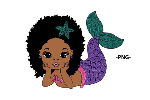 Mermaid Afro Svg, Black Mermaid Svg, Hair Puffs, Black Woman Clipart, Afro Woman Svg, Glitter Files, Glamour Female, Svg Cut Files SVG 1uniqueminute 