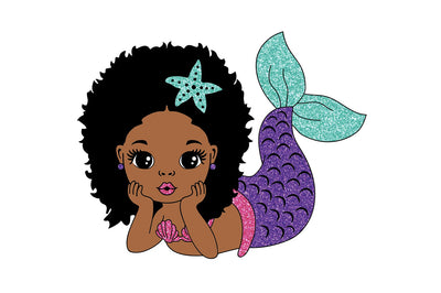 Mermaid Afro Svg, Black Mermaid Svg, Hair Puffs, Black Woman Clipart, Afro Woman Svg, Glitter Files, Glamour Female, Svg Cut Files SVG 1uniqueminute 