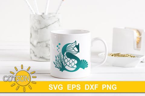 Mermaid Alphabet SVG 26 letters | Mermaid Monogram SVG SVG CutsunSVG 