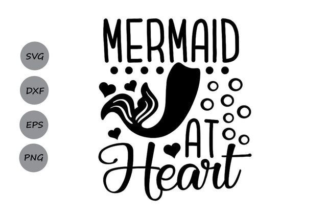 Mermaid At Heart| Mermaid SVG Cutting Files. SVG CosmosFineArt 