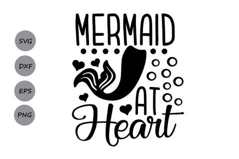 Mermaid At Heart| Mermaid SVG Cutting Files. SVG CosmosFineArt 