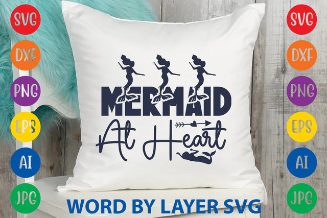 Mermaid At Heart, Mermaid SVG Design SVG Rafiqul20606 