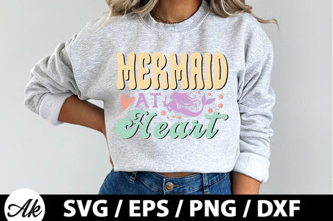 Mermaid at heart Retro SVG SVG akazaddesign 