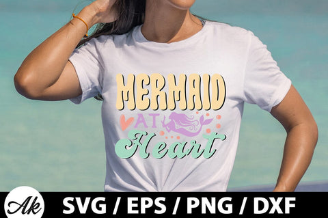 Mermaid at heart Retro SVG SVG akazaddesign 