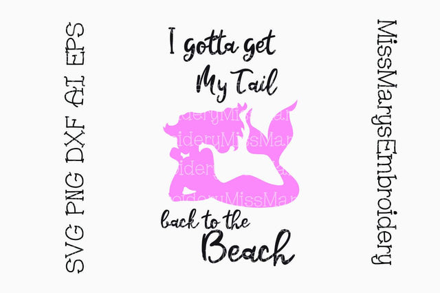 Mermaid Beach SVG MissMarysEmbroidery 