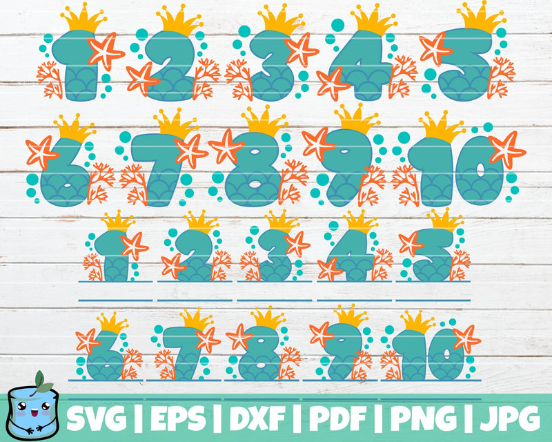 Mermaid Birthday Numbers SVG Bundle SVG MintyMarshmallows 