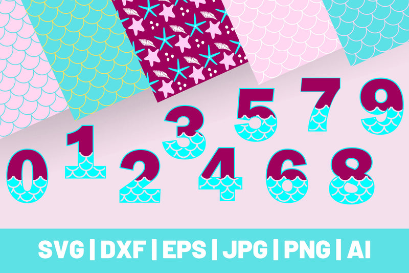 Mermaid Bundle Digital Paper & Cut Files SVG TheCrafterDepot 