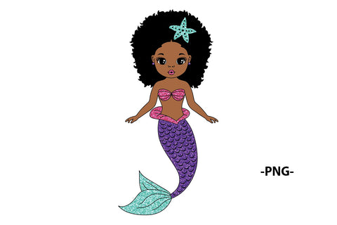Mermaid Bundle Svg, Afro Girls Svg, Black Mermaid Svg, 9 Glitter PNG, Ocean Girl, Black Woman Clipart, Afro Woman Svg, Glamour Female SVG 1uniqueminute 