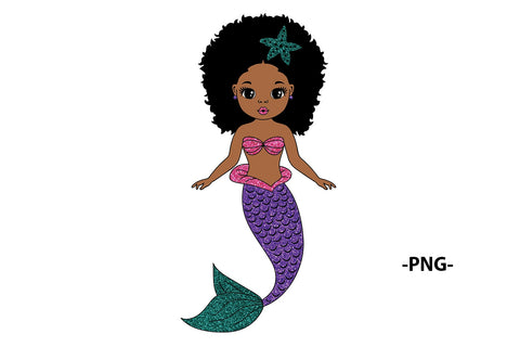 Mermaid Bundle Svg, Afro Girls Svg, Black Mermaid Svg, 9 Glitter PNG, Ocean Girl, Black Woman Clipart, Afro Woman Svg, Glamour Female SVG 1uniqueminute 