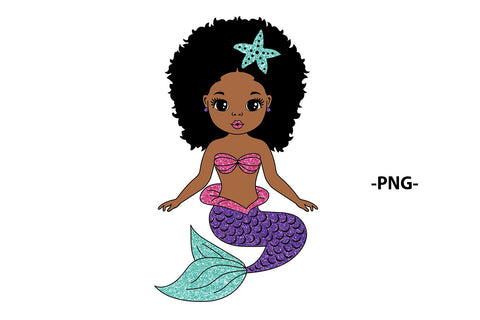 Mermaid Bundle Svg, Afro Girls Svg, Black Mermaid Svg, 9 Glitter PNG, Ocean Girl, Black Woman Clipart, Afro Woman Svg, Glamour Female SVG 1uniqueminute 