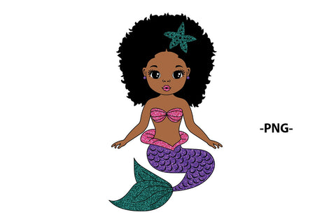 Mermaid Bundle Svg, Afro Girls Svg, Black Mermaid Svg, 9 Glitter PNG, Ocean Girl, Black Woman Clipart, Afro Woman Svg, Glamour Female SVG 1uniqueminute 