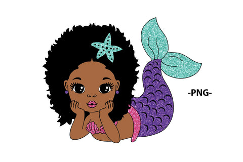 Mermaid Bundle Svg, Afro Girls Svg, Black Mermaid Svg, Mermaid Svg, 5 Glitter PNG, Ocean Girl, Black Woman Clipart, Afro Woman Svg, Glamour Female SVG 1uniqueminute 