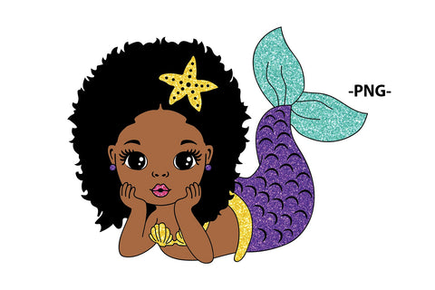 Mermaid Bundle Svg, Afro Girls Svg, Black Mermaid Svg, Mermaid Svg, 5 Glitter PNG, Ocean Girl, Black Woman Clipart, Afro Woman Svg, Glamour Female SVG 1uniqueminute 