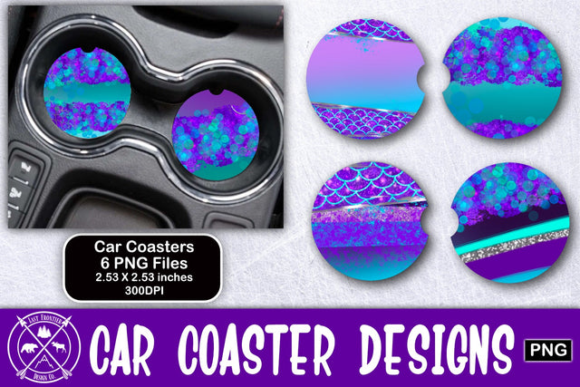 Mermaid Car Coasters Sublimation Sublimation Last Frontier Design Co. 