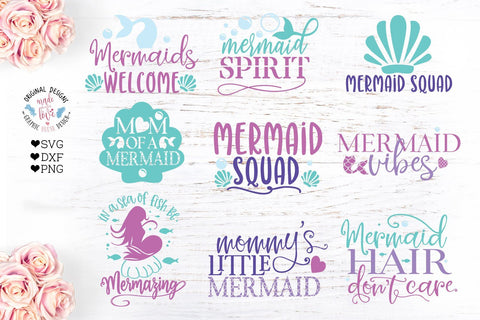 Mermaid Cut Files Bundle SVG Graphic House Design 