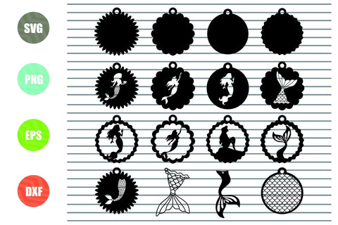 Mermaid Earrings (1) Svg, Mermaid Earrings SVG Template For Cricut And Silhouette SVG Artstoredigital 