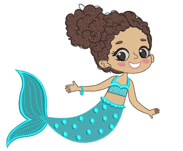 Mermaid Embroidery Design, Princess Embroidery File, 3 sizes, Instant Download Embroidery/Applique DESIGNS Nino Nadaraia 