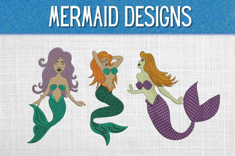 Mermaid Embroidery Designs Embroidery/Applique DESIGNS SvgOcean 