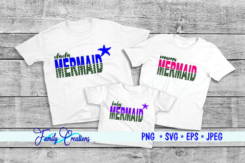 Mermaid Family Bundle SVG Family Creations 
