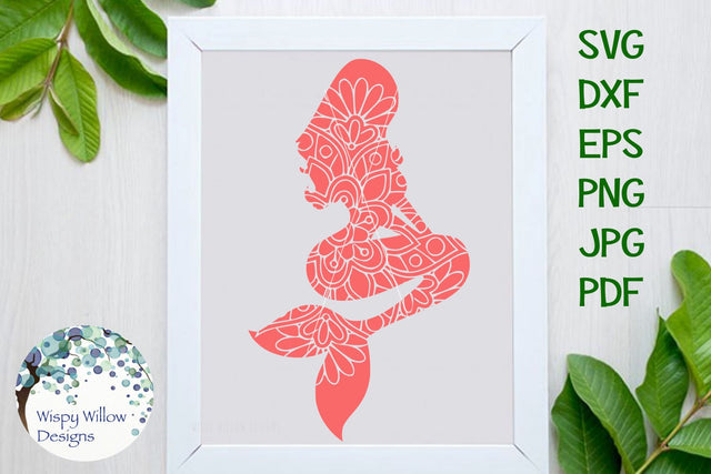 Mermaid Floral Mandala SVG Wispy Willow Designs 