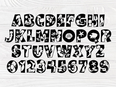 Mermaid Font SVG, Mermaid Alphabet, Mermaid Cut Files, Mermaid Monogram Svg, Silhouette Cut Files, Svg Files for Cricut, Mermaid Letters Svg SVG TonisArtStudio 