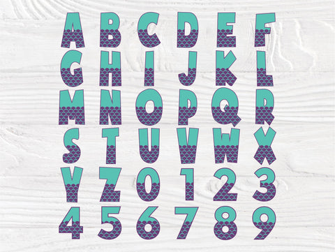 Mermaid font SVG, Mermaid alphabet Svg Cut Files SVG TonisArtStudio 