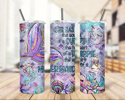Mermaid Glitter Drip Tumbler 20 oz Skinny, | Tumbler Sublimation Designs, Mermaid Full Tumbler Wrap Sublimation TrendingDesign 