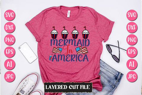 Mermaid In America SVG Cut File SVG Newmockups 