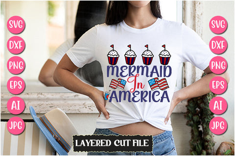 Mermaid In America SVG Cut File SVG Newmockups 