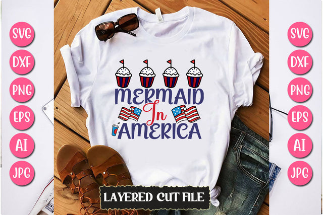 Mermaid In America SVG Cut File SVG Newmockups 