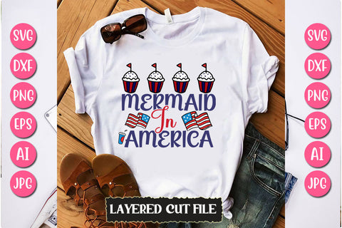 Mermaid In America SVG Cut File SVG Newmockups 