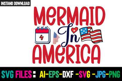 Mermaid In America SVG Cut File SVG Newmockups 