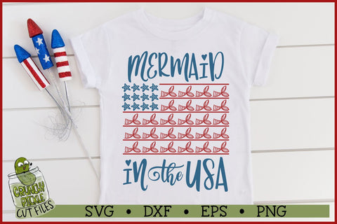 Mermaid in the USA July 4th Patriotic SVG SVG Crunchy Pickle 