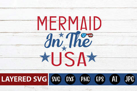 Mermaid in the USA SVG cut file SVG Blessedprint 