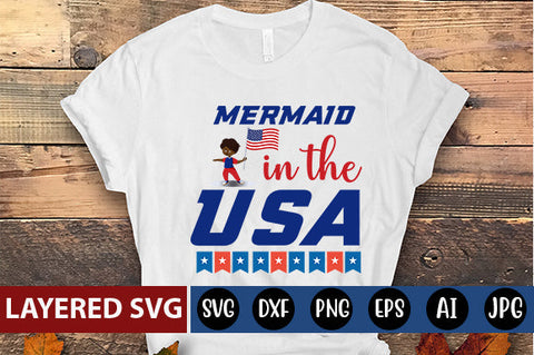 mermaid in the usa SVG cut file SVG Blessedprint 