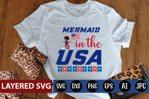 mermaid in the usa SVG cut file SVG Blessedprint 