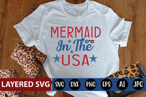 Mermaid in the USA SVG cut file SVG Blessedprint 