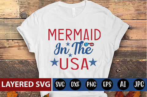Mermaid in the USA SVG cut file SVG Blessedprint 