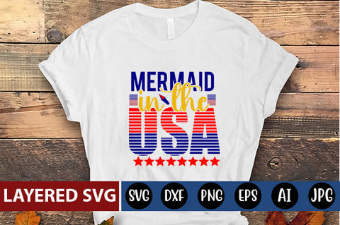 mermaid in the usa SVG cut file SVG Blessedprint 