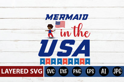 mermaid in the usa SVG cut file SVG Blessedprint 