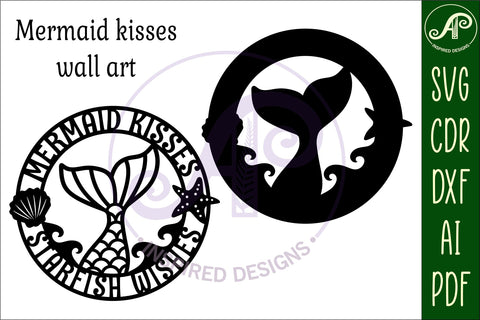 Mermaid kisses starfish wishes wall art sign, SVG file. SVG APInspireddesigns 