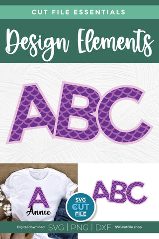 Mermaid letters svg - mermaid alphabet SVG SVG Cut File 