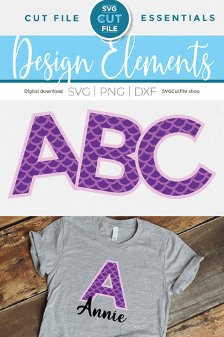 Mermaid letters svg - mermaid alphabet SVG SVG Cut File 