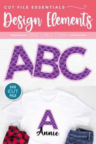 Mermaid letters svg - mermaid alphabet SVG SVG Cut File 