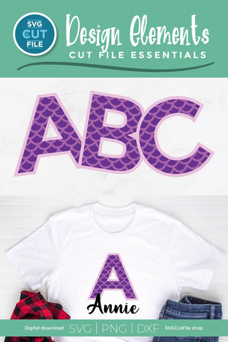 Mermaid letters svg - mermaid alphabet SVG SVG Cut File 