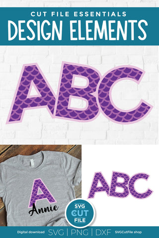 Mermaid letters svg - mermaid alphabet SVG SVG Cut File 