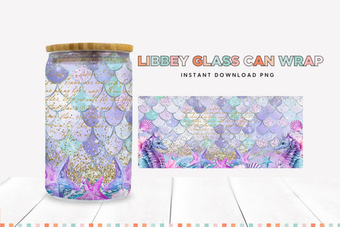 Mermaid Libbey Glass Wrap PNG For Sublimation Sublimation BijouBay 